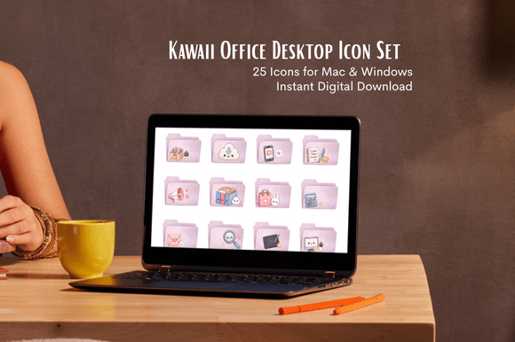 Download Kawaii Office Desktop Icons - Desktop Collection